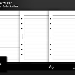 A5 printable - Minimal To Do list planner inserts | 3 different options, checklists | Printable Planner, A5 Agenda - Instant Download (N003)