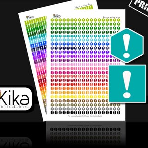 punto esclamativo poligono e icone quadrate STAMPABILI / Adesivi colorati per Filofax, Erin Condren, Kikki K, MAMBI / Download immediato