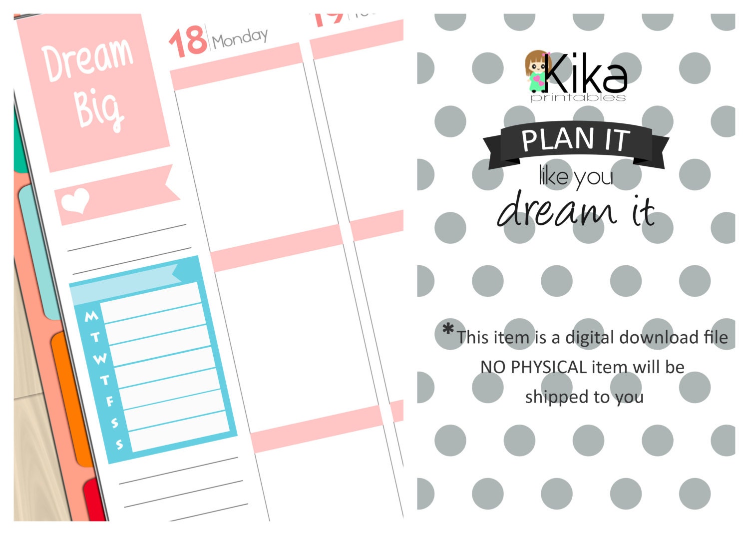 Printable Stickers | Weekly Sidebar Planner Sticker| Sidebar Tracker ...
