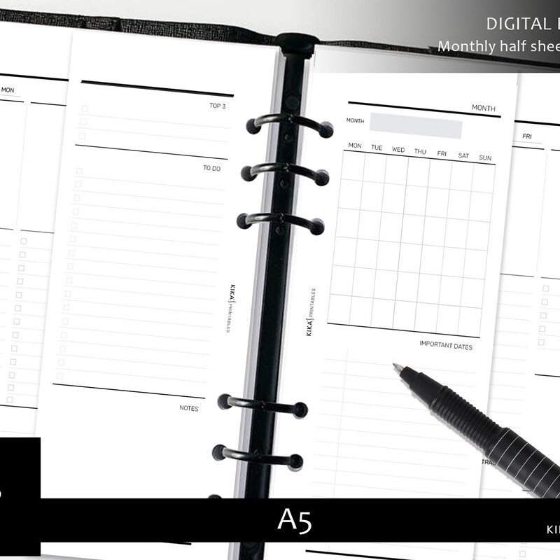 Printable A5 Planner - Etsy