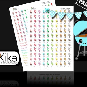 Printable stickers | BBQ planner sticker | Kawaii BBQ reminder stickers for Erin Condren, Filofax, KiKi K, MAMBI | Instant Download