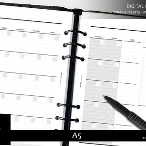 A5 Monthly on 2 pages planner inserts undated  - Minimal monthly inserts| Printable Planner insert, A5 Agenda - Instant Download