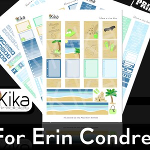 Summer beach Weekly Sticker kit PRINTABLE | Erin Condren Planner Stickers | Beach set Planner Printable | Weekly theme | Instant Download
