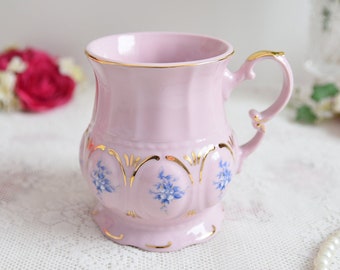 Vintage coffee mug porcelain Slav porcelain pink coffee mug HCH coffee mugs rose porcelain vintage coffee cup luxury mug