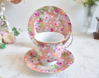 coffee cup and saucer vintage porcelain floral teacup trio tea cups tea trio german porcelain