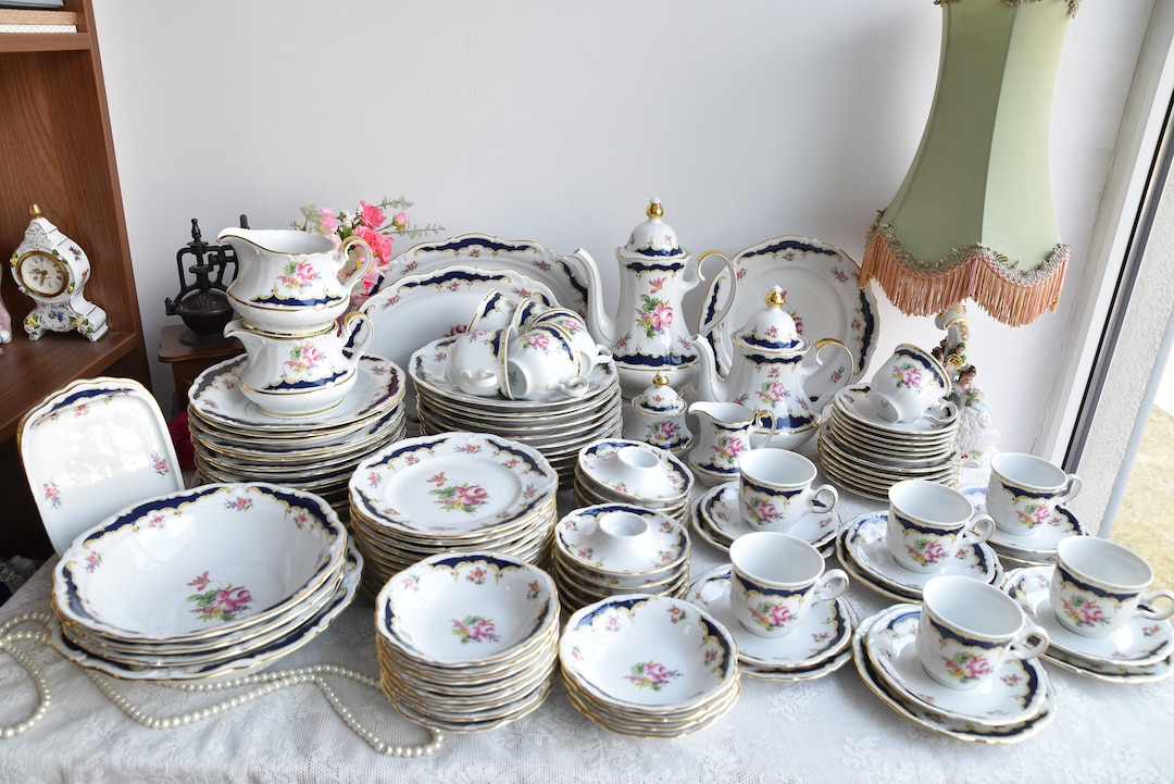 Dinner Set Winterling Roslau Bavaria Germany Vintage Dinner Tea Set Porcelain Cup Set Vintage