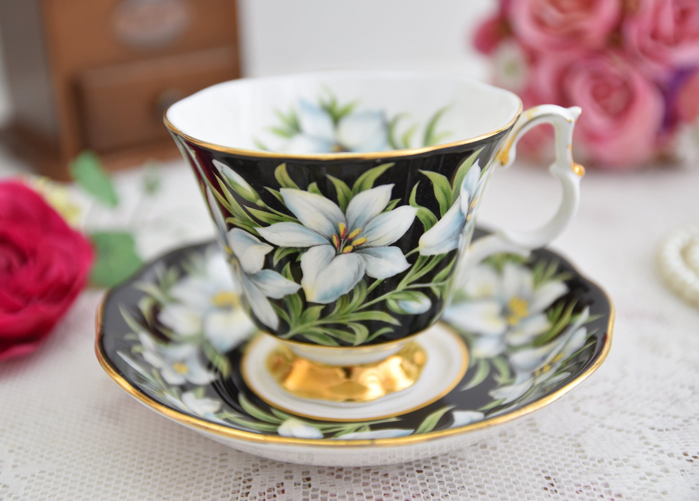 Provincial Flowers Alberta Rose Royal Albert tazza da tè set di tazze da tè  inglese tazze da tè duo tazza da tè in porcellana inglese bone china -   Italia