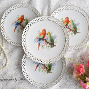 Plate vintage perfored plate Schumann Bavaria Germany dessert plate german porcelain openwork porcelain plate