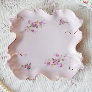 Vintage plate porcelain dish pink porcelain Slavic porcelain pink dish set HC vintage dessert dish rose porcelain vintage porcelain dish