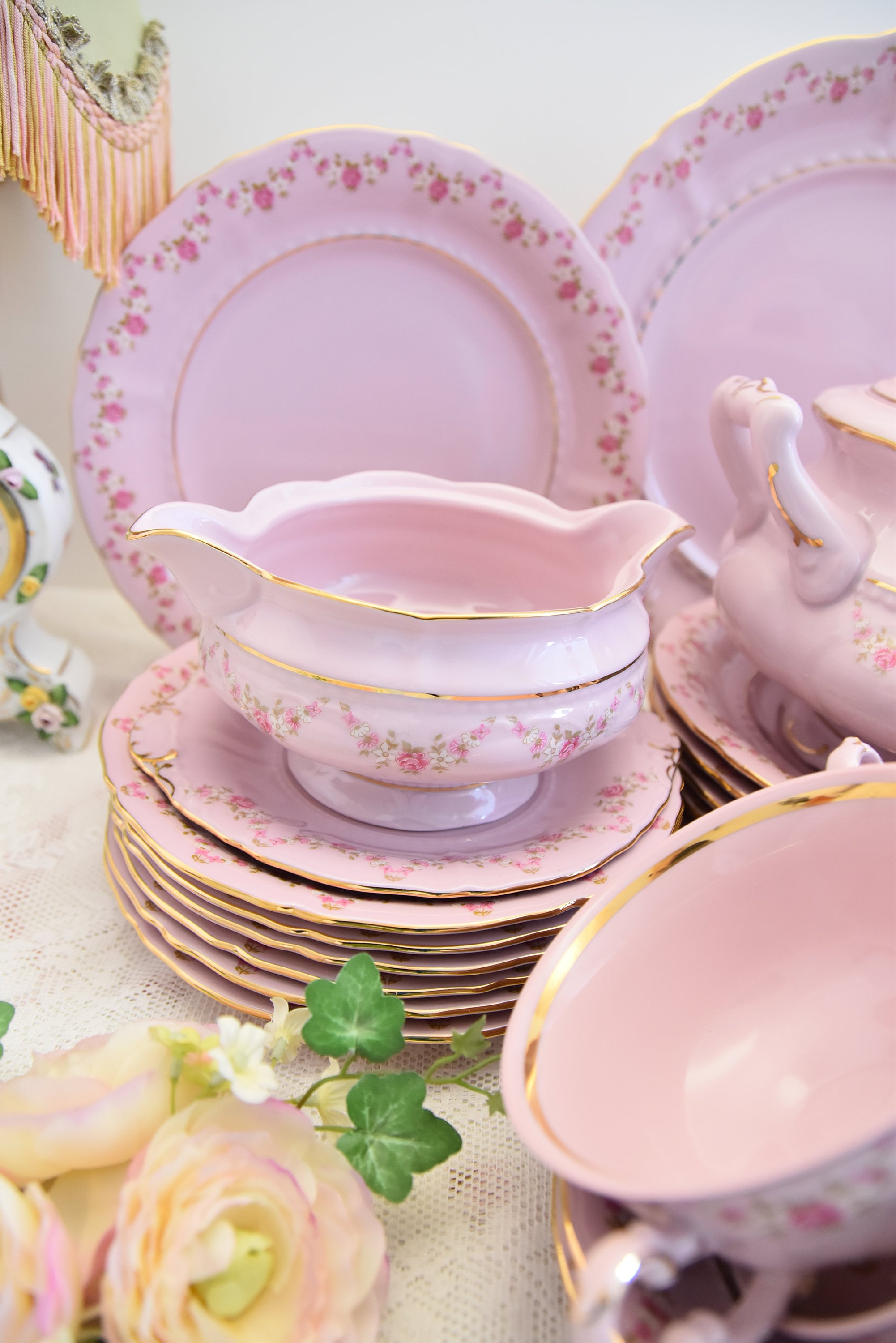 Pink vintage dishes hotsell