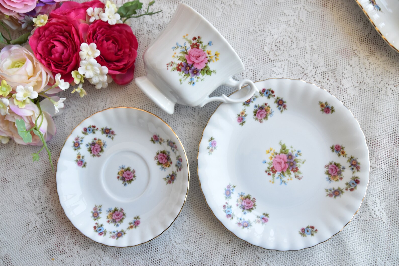 Tea Set Vintage Porcelain Chodziez Tea Set Polish Porcelain Etsy