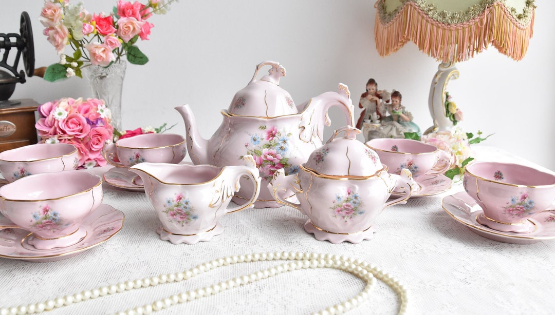 Vintage Tea Set Porcelain Tea Set by JL Vintage Tea Set for Six Tea Cup