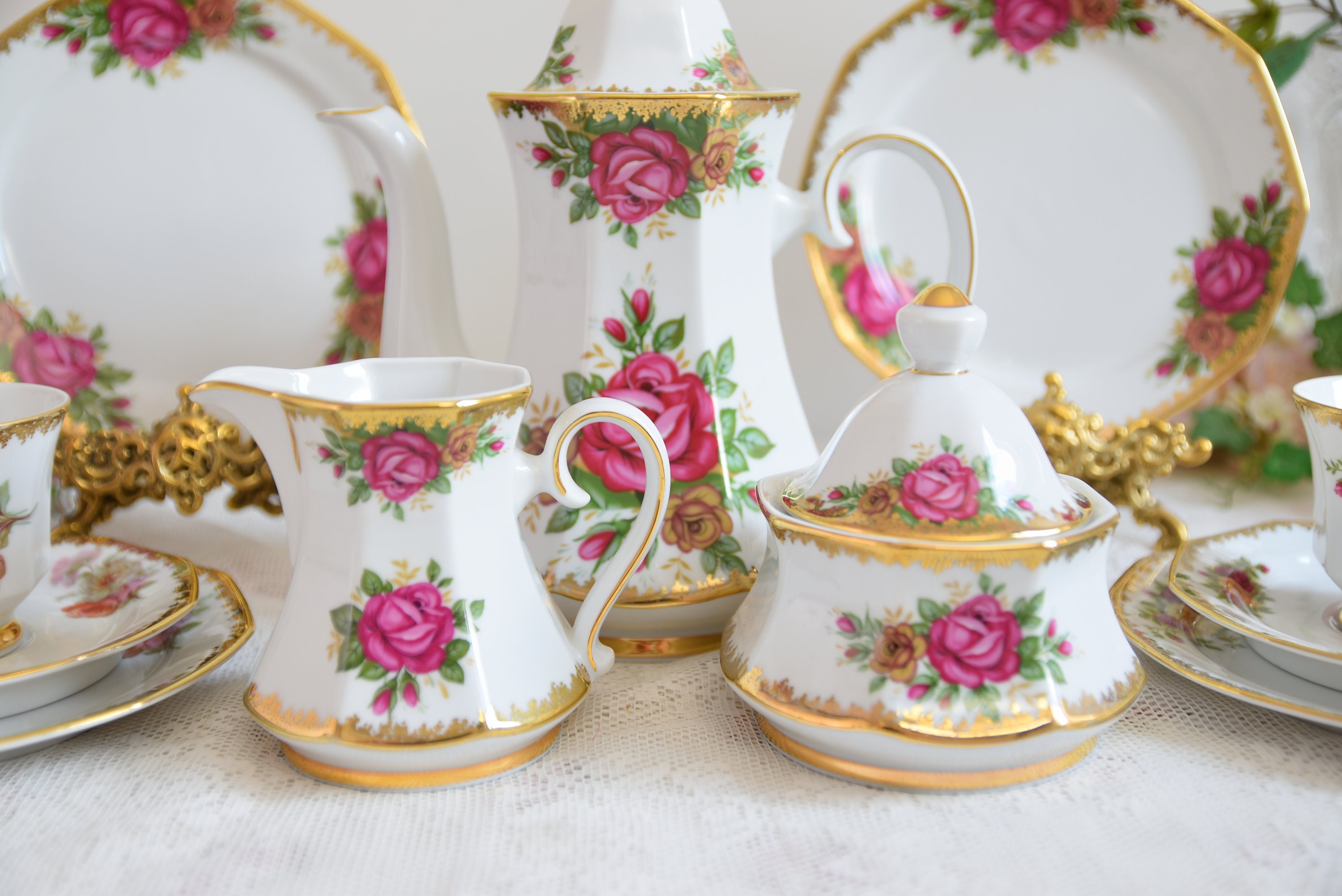 Vintage Tea Set Floral Tea Set Winterling Germany Mishmash Etsy