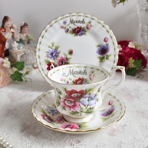 Flowers of the month March Royal Albert tea cup floral english tea cup set English porcelain bone china teacup