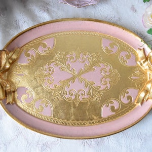 Handmade Italian wooden tray oval