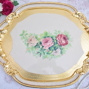Handmade Italian wooden tray ivory oval