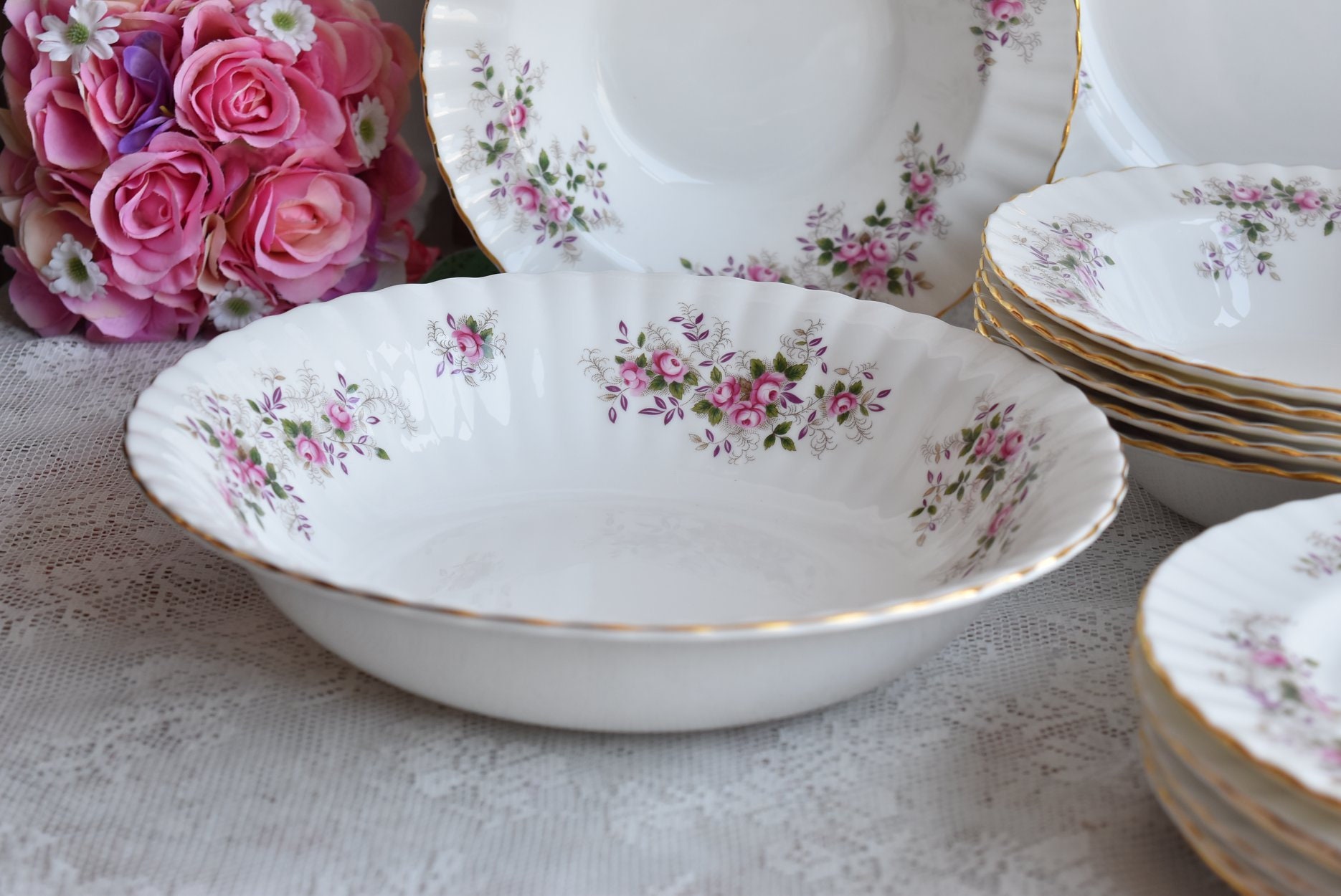 Royal Albert Lavender Rose Dinnerware Set – Fine Bone China With