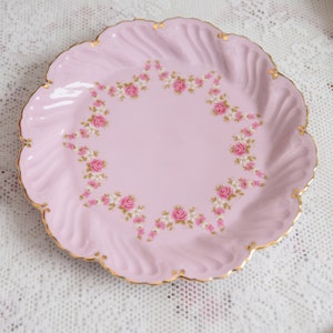 Vintage plate porcelain dish pink porcelain Slavic porcelain pink dish set HC vintage dessert dish rose porcelain vintage porcelain dish image 3