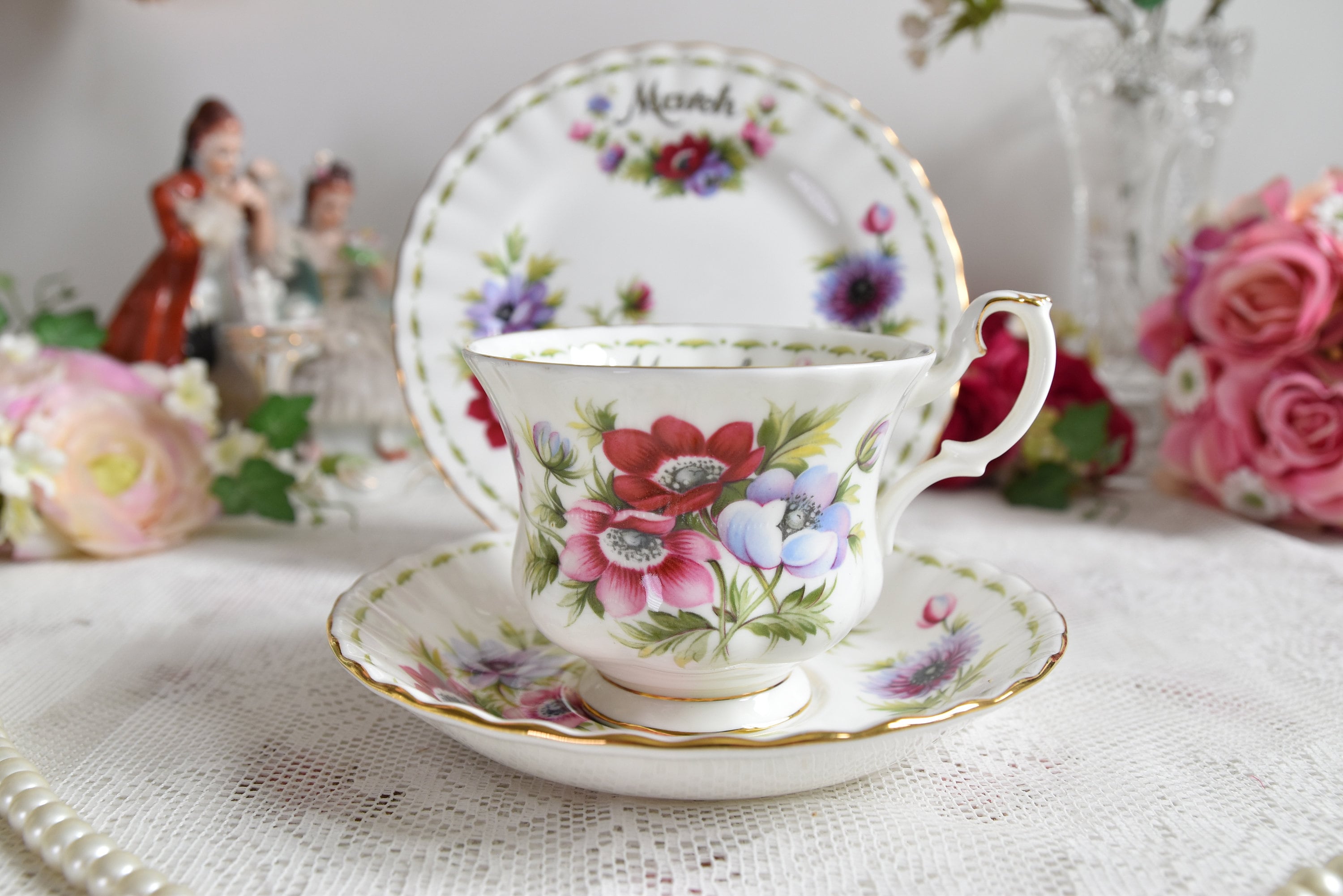 Flowers of the Month March Royal Albert Tea Cup Floral English Tea