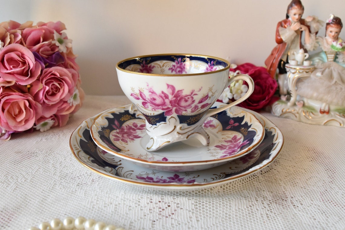 Bavaria tea cup Vintage tea cup set floral German tea cup set Etsy