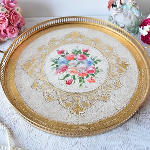 Tray decor for coffee table round Florentine tray