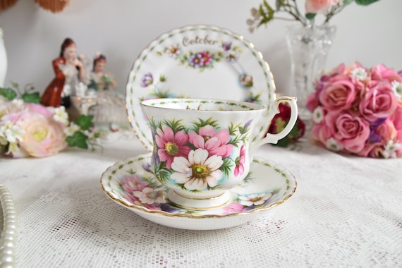 Flowers of the Month October Royal Albert Tea Cup Floral English