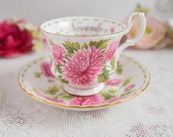 Flowers of the month november Royal Albert tea cup floral english tea cup set English porcelain bone china teacup