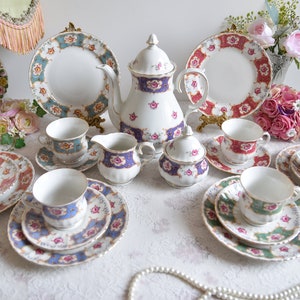 Vintage Seltmann Porcelain Tea Set – Multicolor Baroque Floral with Gold Trim – Made in Germany