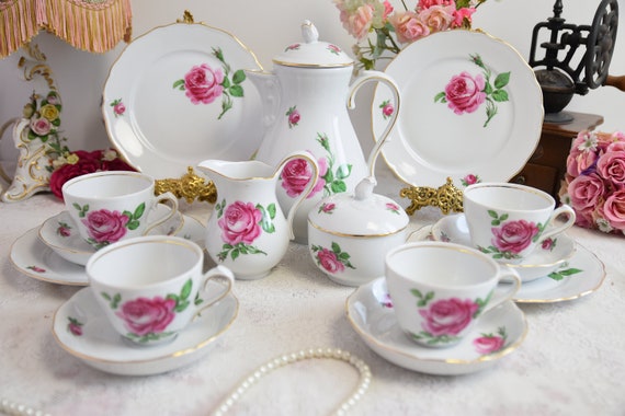 Juego de té vintage Baviera juego de té floral juego de taza de té juego de  taza de té floral de porcelana alemana -  México