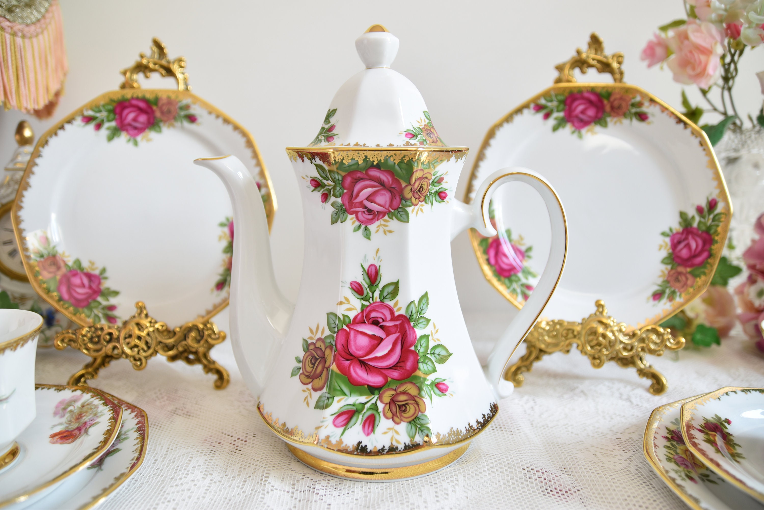 Vintage Tea Set Floral Tea Set Winterling Germany Mishmash Etsy