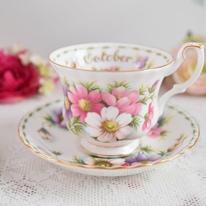 Flowers of the month October Royal Albert tea cup floral english tea cup set English porcelain bone china teacup