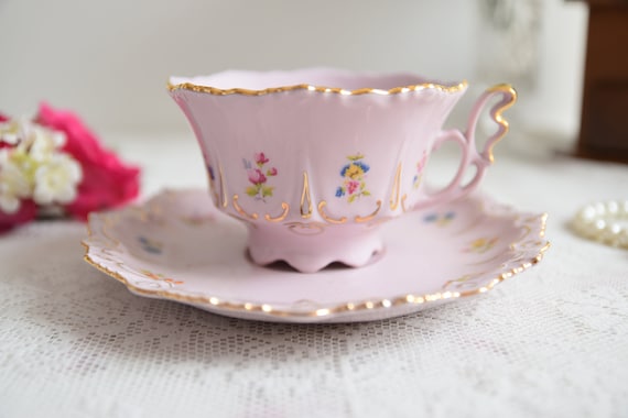 Tuscan DEMITASSE Teacup, Pink Tea Cup and Saucer 18114 – The