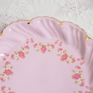 Vintage plate porcelain dish pink porcelain Slavic porcelain pink dish set HC vintage dessert dish rose porcelain vintage porcelain dish image 2