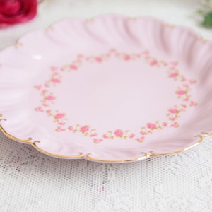 Cake Plate Vintage Pink Porcelain With Pink and White Flowers and ...