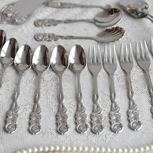 Elegant cake server set Made in Germany Vintage spoon set Teaspoons coffee spoons 16 pieces