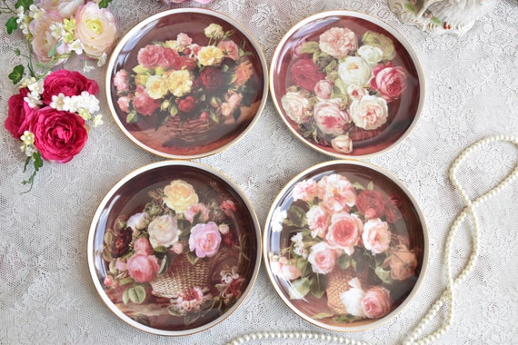 ヴィンテージ磁器の花柄プレートセット カロリナ ポーランド デザート