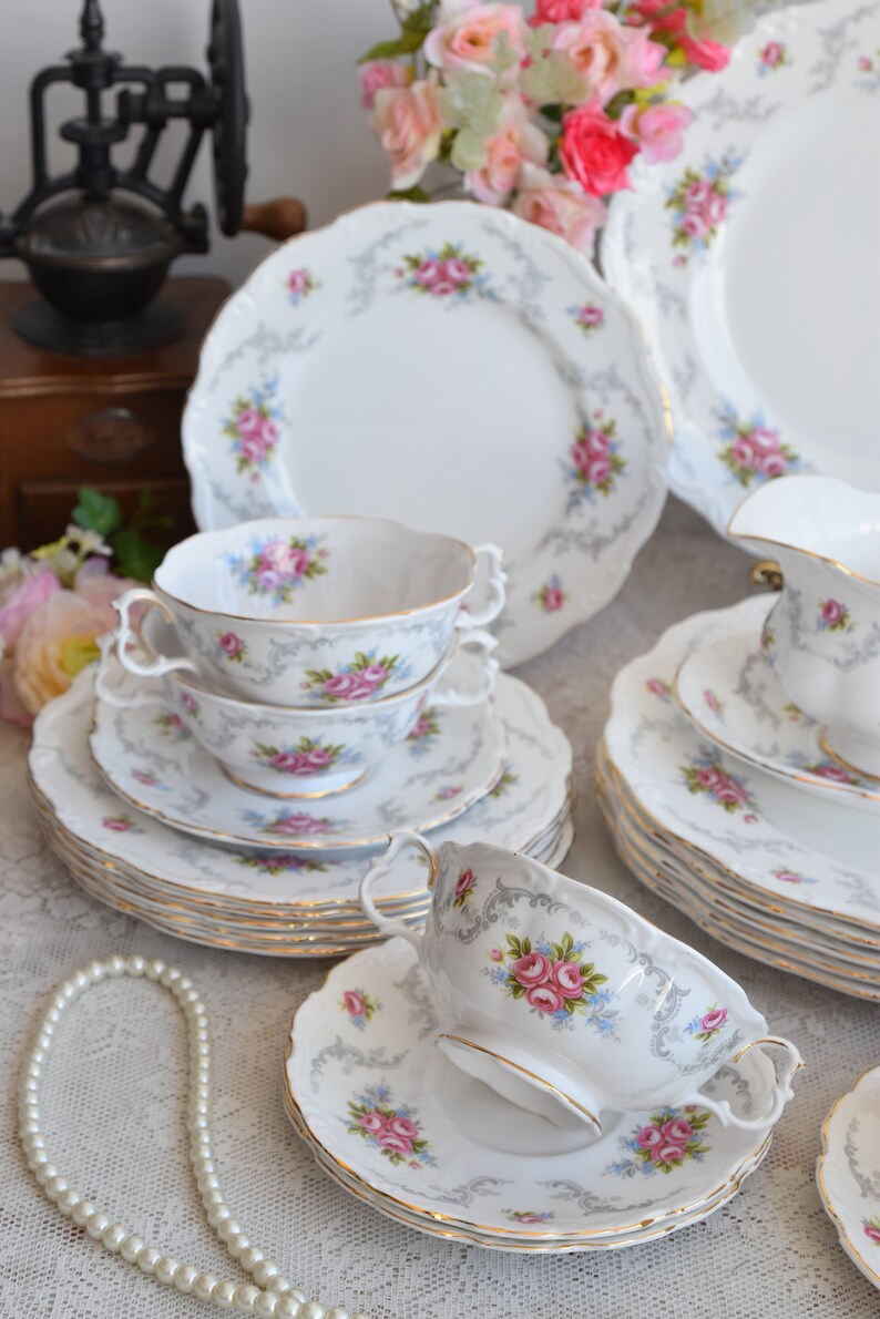 Dinner Set Vintage Floral Dinner Set Royal Albert TRANQUILLITY Etsy