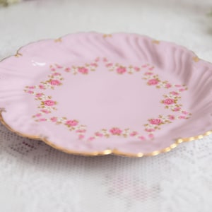 Vintage plate porcelain dish pink porcelain Slavic porcelain pink dish set HC vintage dessert dish rose porcelain vintage porcelain dish image 4