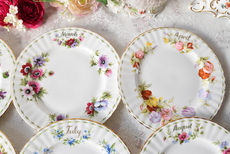 Flower of the month Royal Albert plate set full for 12 Etsy