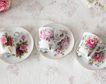 Set Da Tè In Miniatura Scala 1:12 - Servizio In Porcellana Vintage Per Casa Delle Bambole Con Teiera, Tazze E Biscotti