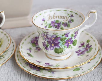 Fiori del mese febbraio Tazza da tè Royal Albert set di tazze da