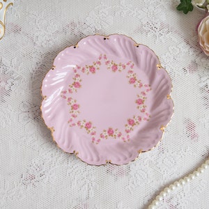 Vintage plate porcelain dish pink porcelain Slavic porcelain pink dish set HC vintage dessert dish rose porcelain vintage porcelain dish image 5