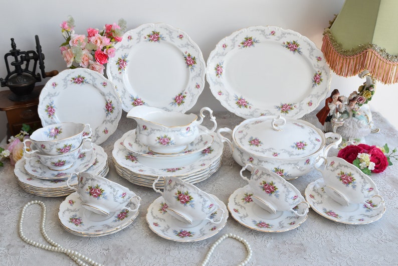 Dinner Set Vintage Floral Dinner Set Royal Albert TRANQUILLITY Etsy UK