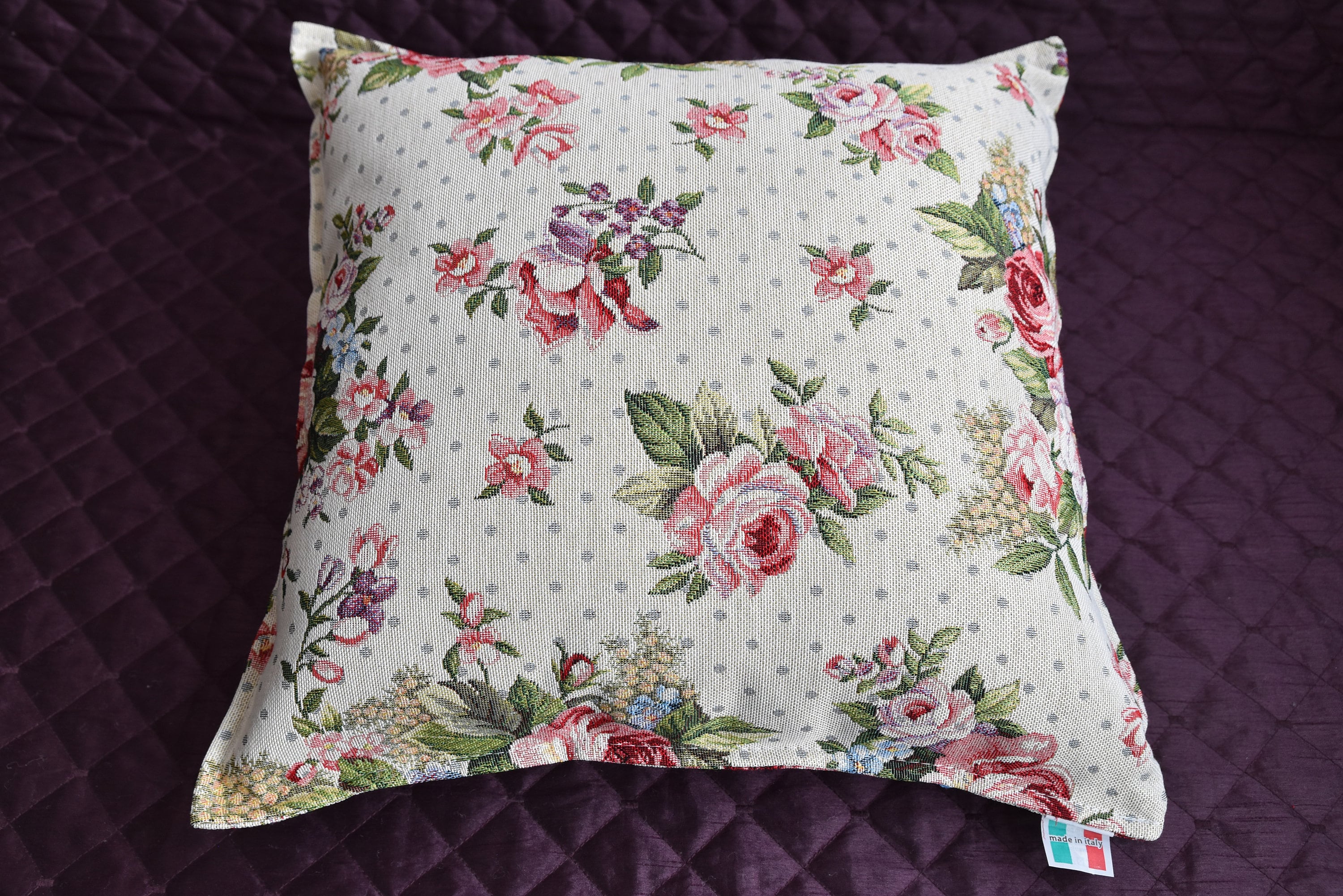 Floral pillow cover gobelin tapestry pillow, Vintage pillow cover for couch with tapestry gobelin decoration, Throw pillows for couch