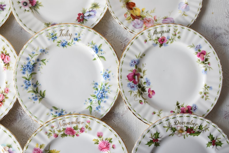 Flower of the month Royal Albert plate set full for 12 Etsy