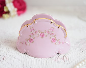 Vintage napkin holder Napkin stand porcelain napkin holder porcelain Slavic porcelain pink napkin holder LL rose porcelain vintage