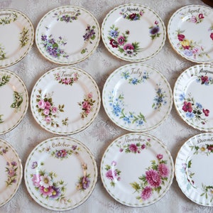 Single plate 6.3 inch from Flower of the month collection by Royal Albert