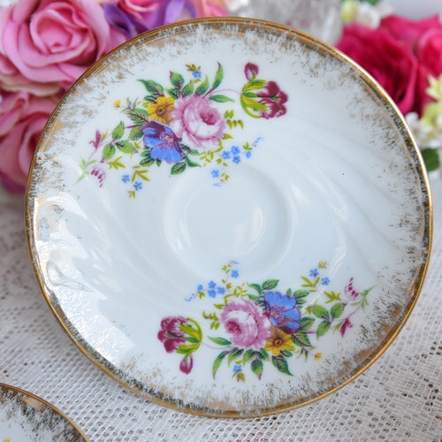 Coffee set vintage floral tea set No shops Stamp tea cup set polish porcelain european teacup set for six