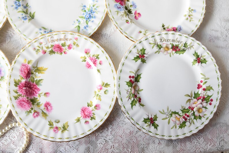 Flower of the month Royal Albert plate set full for 12 Etsy