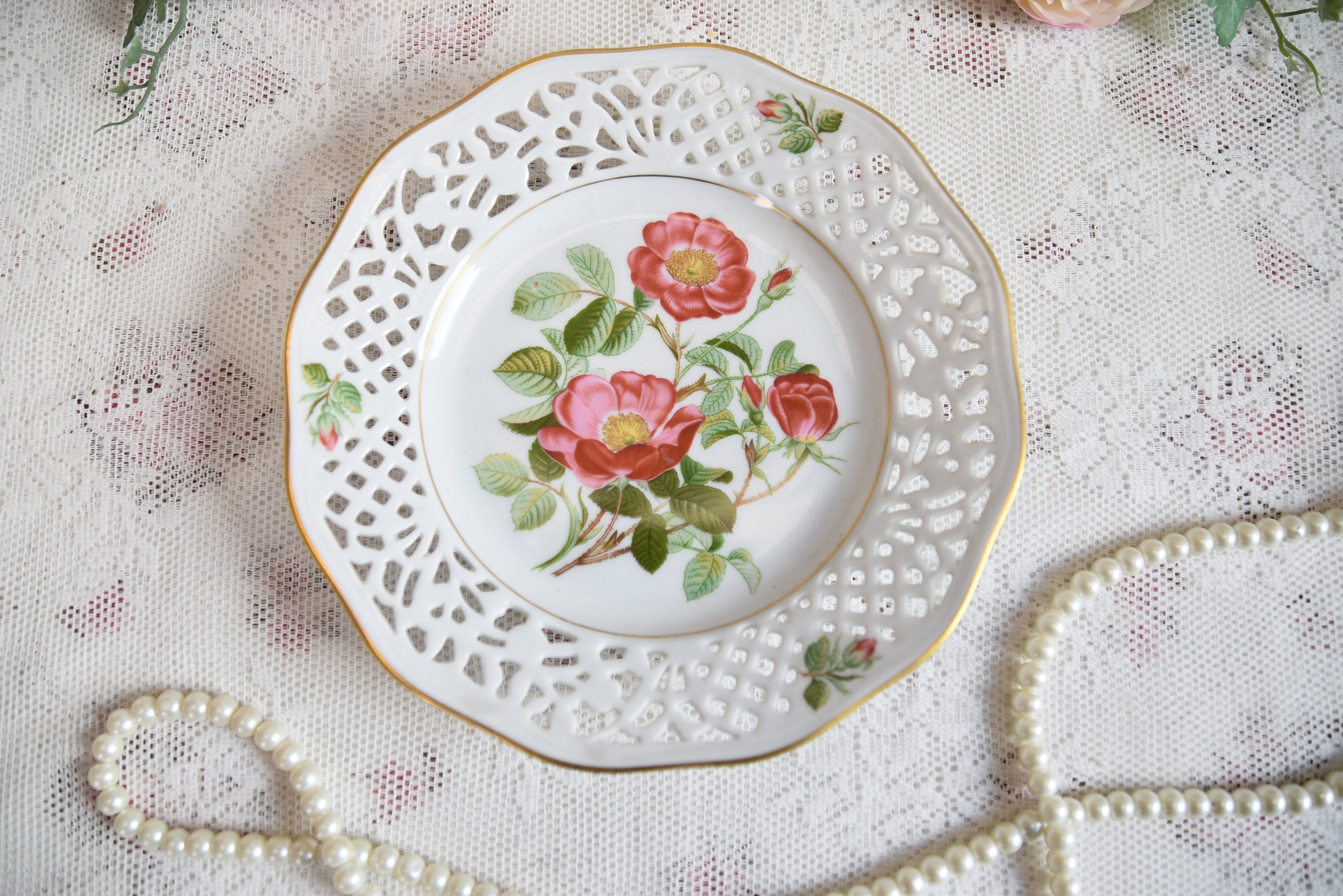 Vintage Plate Perfored Porcelain Plate Schumann Arzberg Bavaria